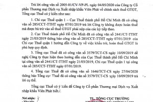 Công văn số 2676/TCT-CS của Tổng cục Thuế ngày 29/06/2020 v/v thuế GTGT